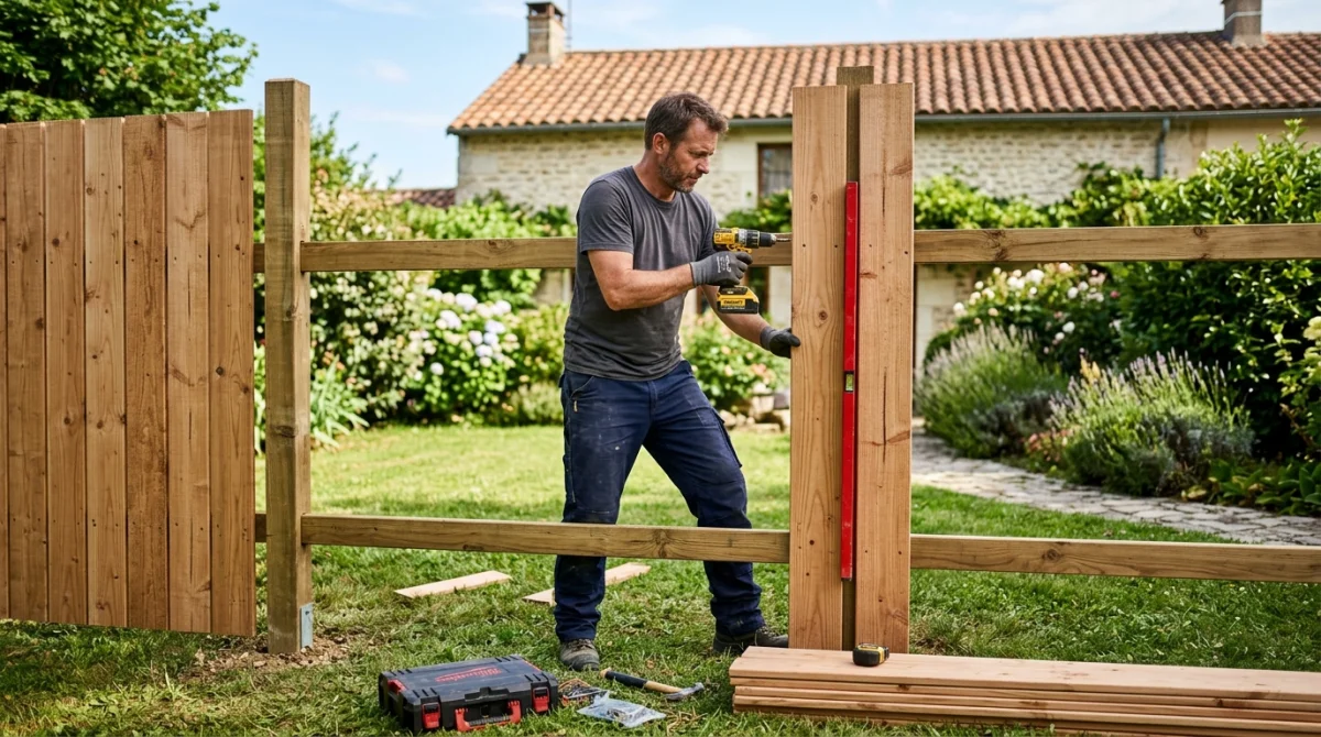 Construire une palissade en bois verticale simplement