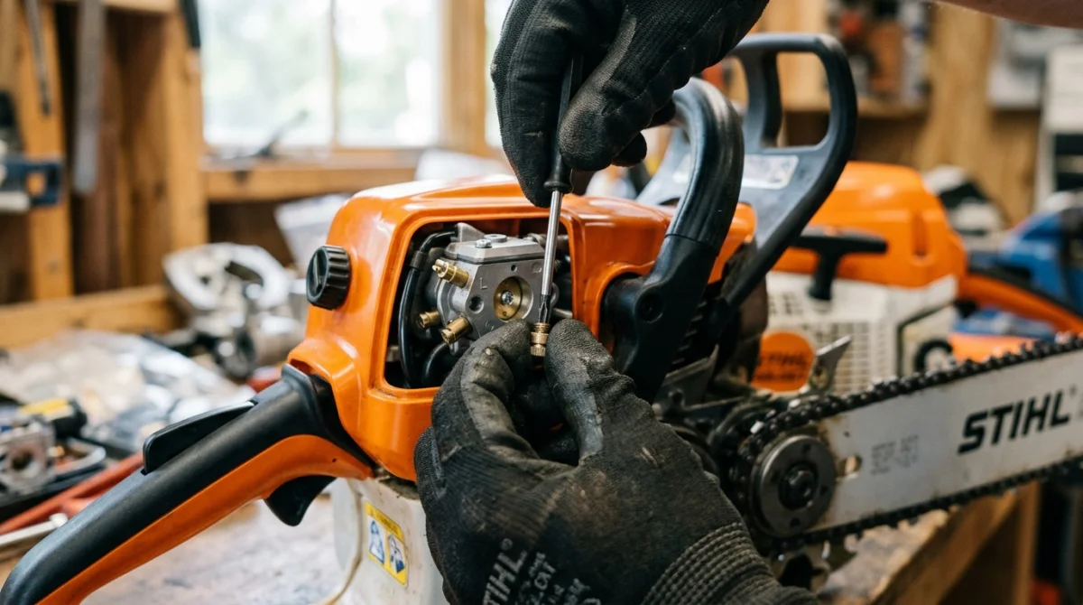 Comment régler le ralenti sur une tronçonneuse Stihl